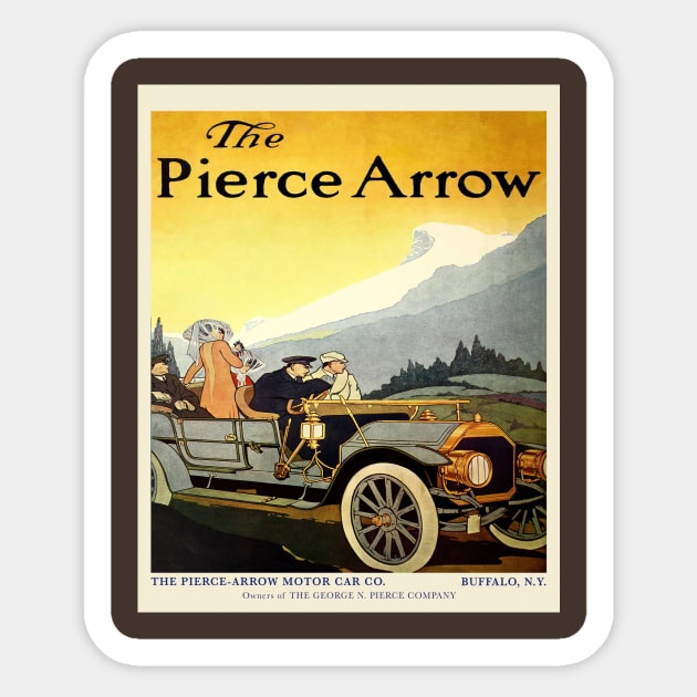 Pierce-Arrow Vintage Car Advertisement Sticker by xposedbydesign